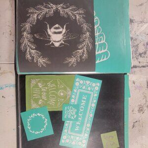Bundle 4 ~ Reusable Silk Screen Stencils ~ 18 x 15 Binder~ Flowers, Garden, Bunn